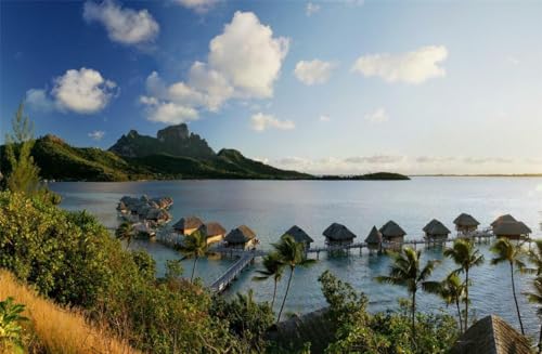1000-teiliges Puzzle für Erwachsene, BORA BORA SKYLINE Poster, Holzpuzzle, Insel Pazifik, Ozean, Riff, cool, A450, anspruchsvolle Puzzles für Freunde, Familie, Wanddekoration 1000-teiliges Puzzle für Erwachsene, BORA BORA SKYLINE Poster, Holzpuzzle, Insel Pazifik, Ozean, Riff, cool, A450, anspruchsvolle Puzzles für Freunde, Familie, Wanddekoration von Geroclonup