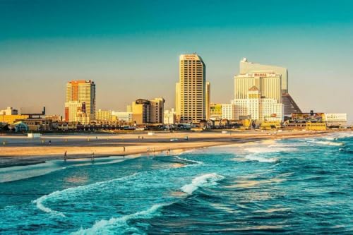 1000-teiliges Puzzle für Erwachsene, Motiv: New Jersey Shore Skyline, Holzpuzzle, Banner, Atlantic City, A438, herausfordernde Puzzles für Freunde, Familie, Wanddekoration 1000-teiliges Puzzle für Erwachsene, Motiv: New Jersey Shore Skyline, Holzpuzzle, Banner, Atlantic City, A438, herausfordernde Puzzles für Freunde, Familie, Wanddekoration von Geroclonup