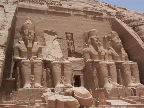 1000-teiliges Puzzle für Erwachsene ABU Simbel Temples Glänzendes Poster Ägypten Pyramiden Nubien König Tut Herausfordernde Puzzles für Freunde Familie Teenager Wanddekoration Kunst 50 x 75 cm (A36) von Geroclonup