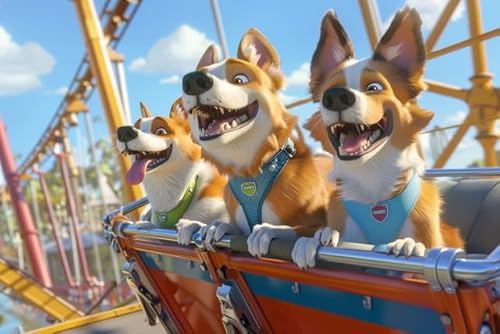 Happy Dogs at The Amusement Park Funny Dog Puzzle 1000 Pieces Jigsaw Puzzles For Adults Challenging Puzzle Perfect for Game Animal Pet Lover Challenging Puzzles for Friends Family Happy Dogs at The Amusement Park Funny Dog Puzzle 1000 Pieces Jigsaw Puzzles For Adults Challenging Puzzle Perfect for Game Animal Pet Lover Challenging Puzzles for Friends Family von Geroclonup
