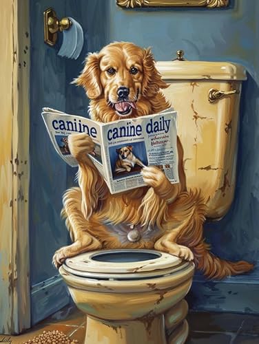 Lustige Hundepuzzle Puzzles für Erwachsene 1000 Teile Golden Retriever Welpe sitzend auf Toilette Jigsaw Hund Lesen Zeitung Tier Holzpuzzle Tier Haustier Liebhaber Herausfordernde Puzzles Lustige Hundepuzzle Puzzles für Erwachsene 1000 Teile Golden Retriever Welpe sitzend auf Toilette Jigsaw Hund Lesen Zeitung Tier Holzpuzzle Tier Haustier Liebhaber Herausfordernde Puzzles von Geroclonup