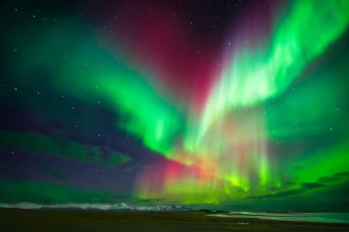 Puzzle 1000 Teile Aurora Borealis Nordlichter über Island Foto Familie Spaß Puzzles 1000 Teile für Erwachsene Geschenke Herausfordernde Puzzlespiele von Geroclonup