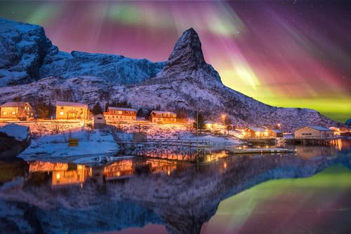 Puzzle für Erwachsene, 1000 Teile, Aurora Borealis über verschneiten Inseln der Lofoten, Fotofoten, Familie, lustig, herausfordernd, Urlaubspuzzle, Geschenk Puzzle für Erwachsene, 1000 Teile, Aurora Borealis über verschneiten Inseln der Lofoten, Fotofoten, Familie, lustig, herausfordernd, Urlaubspuzzle, Geschenk von Geroclonup