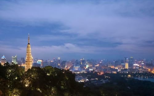 Puzzle für Erwachsene, 1000 Teile, Hangzhou, China, Nacht, Skyline, glänzend, Holzpuzzle, Banner, zhejiang cn A240, herausfordernde Puzzles für Freunde, Familie, Wanddekoration Puzzle für Erwachsene, 1000 Teile, Hangzhou, China, Nacht, Skyline, glänzend, Holzpuzzle, Banner, zhejiang cn A240, herausfordernde Puzzles für Freunde, Familie, Wanddekoration von Geroclonup