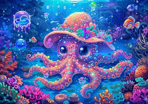 Puzzle für Erwachsene, 1000 Teile, Oktopus, schöne bunte Ozean-Meerestiere, Fische, herausforderndes Puzzle, Tierliebhaber, herausfordernde Puzzles für Freunde und Familie Puzzle für Erwachsene, 1000 Teile, Oktopus, schöne bunte Ozean-Meerestiere, Fische, herausforderndes Puzzle, Tierliebhaber, herausfordernde Puzzles für Freunde und Familie von Geroclonup