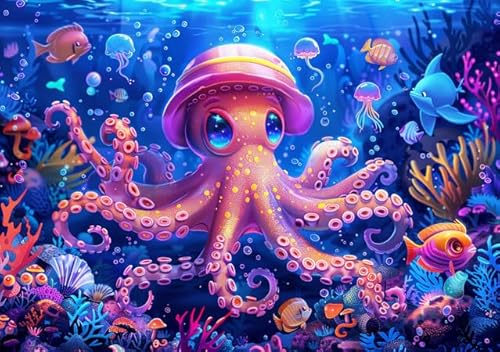 Puzzle für Erwachsene, 1000 Teile, Oktopus, schöne bunte Ozean-Meerestiere, Fische, herausforderndes Puzzle, Tierliebhaber, herausfordernde Puzzles für Freunde und Familie Puzzle für Erwachsene, 1000 Teile, Oktopus, schöne bunte Ozean-Meerestiere, Fische, herausforderndes Puzzle, Tierliebhaber, herausfordernde Puzzles für Freunde und Familie von Geroclonup