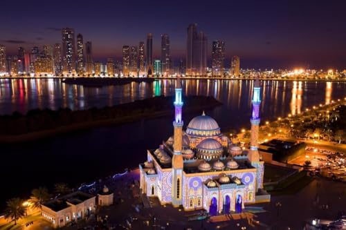 Puzzle für Erwachsene, 1000 Teile, Sharjah UAE Skyline, glänzend, Holzpuzzles, Druck, arabisches Emirat, Nacht, A294, herausfordernde Puzzles für Freunde, Familie, Wanddekoration Puzzle für Erwachsene, 1000 Teile, Sharjah UAE Skyline, glänzend, Holzpuzzles, Druck, arabisches Emirat, Nacht, A294, herausfordernde Puzzles für Freunde, Familie, Wanddekoration von Geroclonup