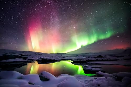 Puzzle für Erwachsene, 1000 Teile, gemischte Aurora über der Jokulsarlon-Lagune, Island, Fotofamilie, lustig, herausfordernd, Urlaubspuzzles für Erwachsene, Puzzle-Geschenk für Frauen, Männer, Puzzle für Erwachsene, 1000 Teile, gemischte Aurora über der Jokulsarlon-Lagune, Island, Fotofamilie, lustig, herausfordernd, Urlaubspuzzles für Erwachsene, Puzzle-Geschenk für Frauen, Männer, von Geroclonup
