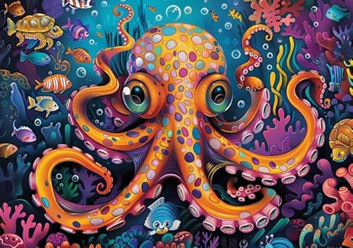 Puzzle für Erwachsene, 1000 Teile, schönes Oktopus-herausforderndes Puzzle, perfekt für Spiel, Tierliebhaber, herausfordernde Puzzles für Freunde, Familie von Geroclonup