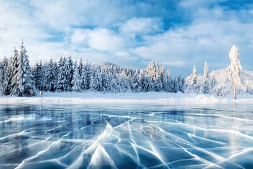 Puzzle für Erwachsene 1000 Teile Karpaten Ukraine Berge Cracked Ice Frozen See Foto Familie Lustige Herausfordernde Urlaub Puzzles für Erwachsene Puzzle Geschenk für Frauen Männer Senioren von Geroclonup