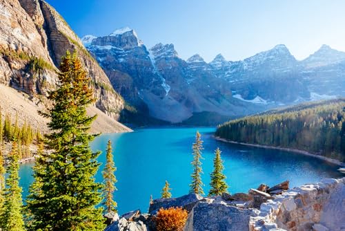 Puzzle für Erwachsene 1000 Teile Moraine Lake Banff National Park Lake Louise Alberta Kanada Foto Familie Lustige Herausfordernde Urlaub Puzzles Geschenk von Geroclonup