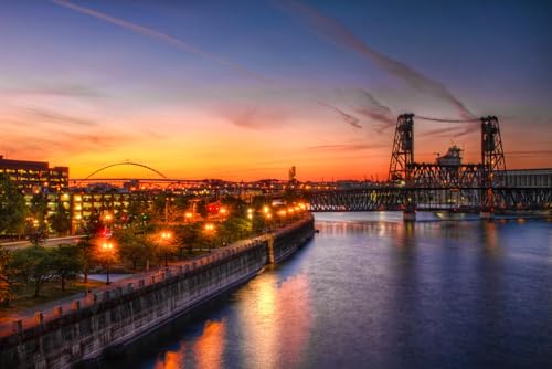 Puzzles für Erwachsene, 1000 Teile, Sonnenuntergang über Willamette River Portland Oregon, Foto, Foto, Familie, lustig, herausfordernd, Urlaubspuzzles für Erwachsene, Puzzle, Geschenk für Frauen, Puzzles für Erwachsene, 1000 Teile, Sonnenuntergang über Willamette River Portland Oregon, Foto, Foto, Familie, lustig, herausfordernd, Urlaubspuzzles für Erwachsene, Puzzle, Geschenk für Frauen, von Geroclonup
