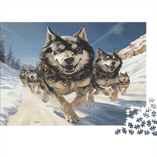 Alaskan Sled Dogs 500 Teile Erwachsene Puzzles Moderne Wohnkultur Family Challenging Games Geburtstag Lernspiel Entspannung Und Intelligenz 500pcs (52x38cm) von Gerrit