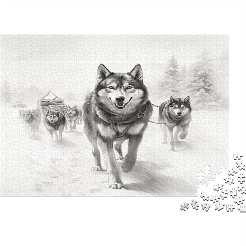 Alaskan Sled Dogs Erwachsene 300 Teile Puzzle Lernspiel Geburtstag Geschicklichkeitsspiel Für Die Ganze Familie Wohnkultur Stress Relief 300pcs (40x28cm) von Gerrit
