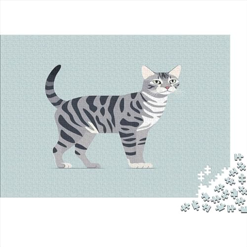 American Shorthair Cats Puzzle 500 Teile Für Erwachsene Family Challenging Games Wohnkultur Lernspiel Geburtstag Entspannung Und Intelligenz 500pcs (52x38cm) von Gerrit