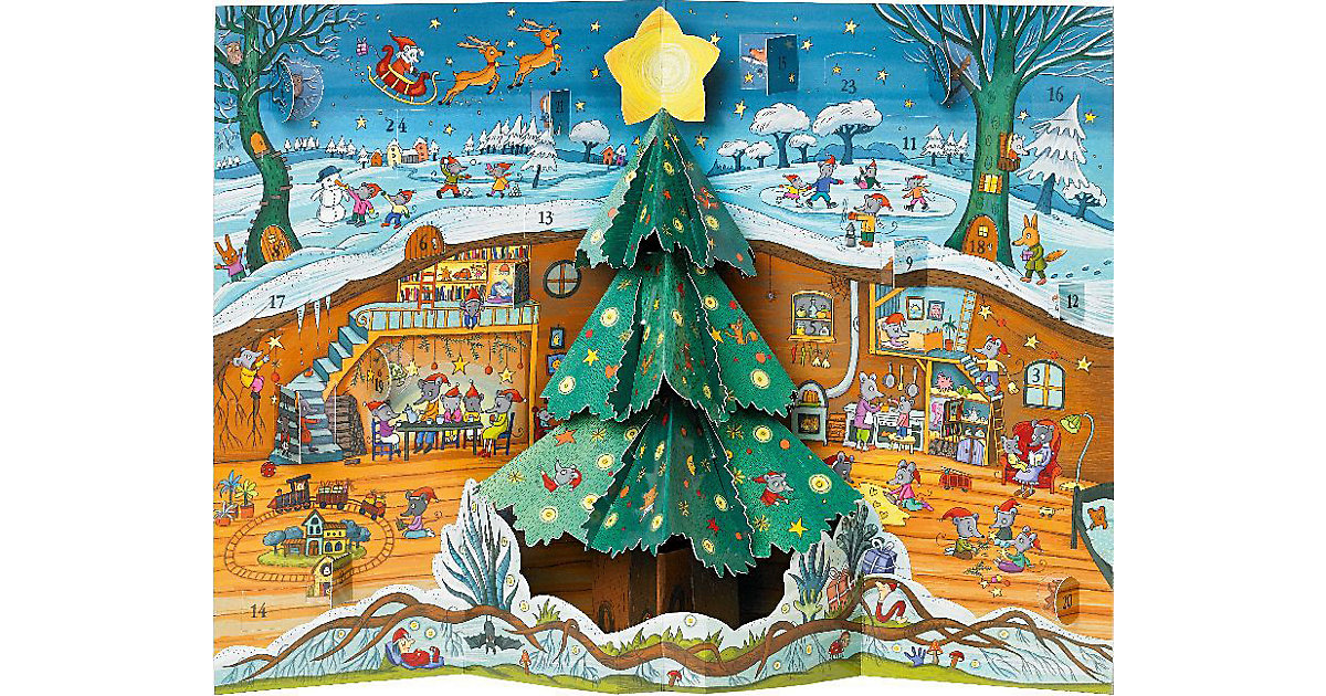 Buch - Weihnachten bei Familie Maus Pop-up-Adventskalender von Gerstenberg Verlag