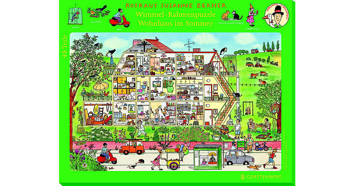 Wimmel-Rahmenpuzzle Sommer Motiv Wohnhaus von Gerstenberg Verlag