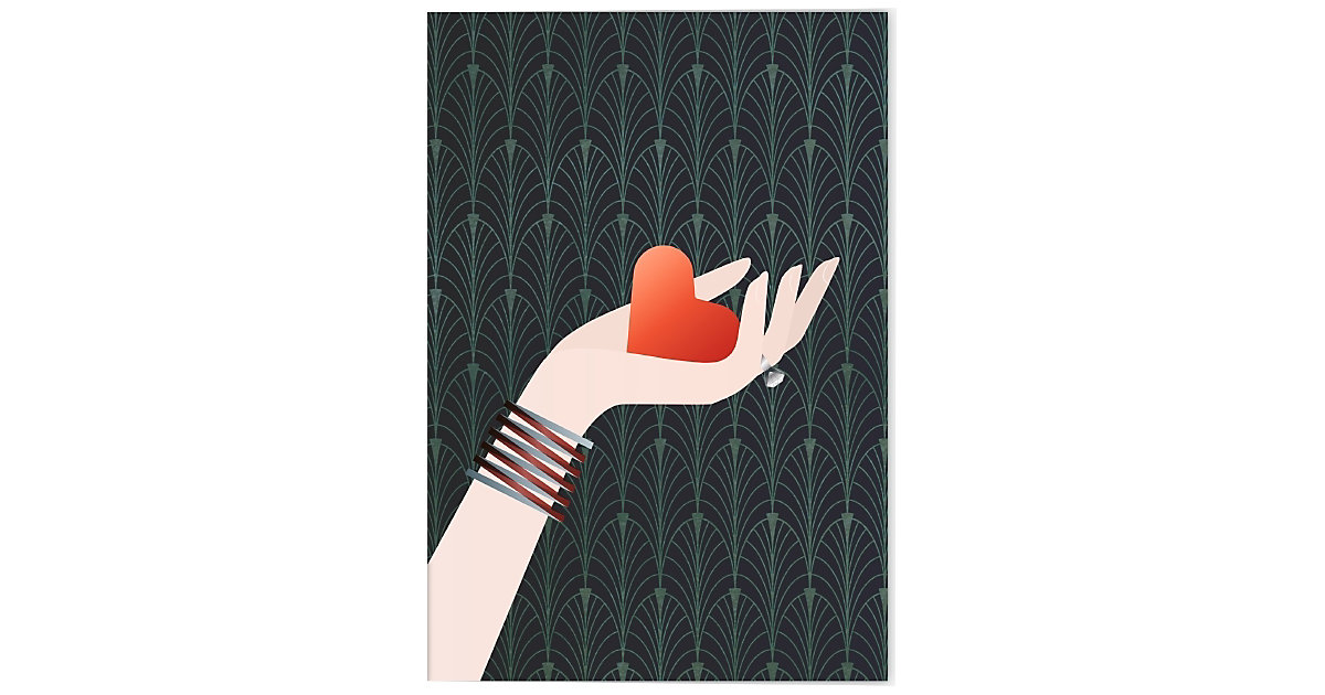VE Die Macht der Liebe Klappkarte - Motiv Rotes Herz 5 Ex. von Gerstenberg Verlag