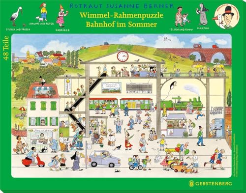 Wimmel-Rahmenpuzzle Sommer Motiv Bahnhof von Gerstenberg Verlag