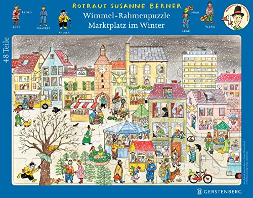 Wimmel-Rahmenpuzzle Winter Motiv Marktplatz von Gerstenberg Verlag