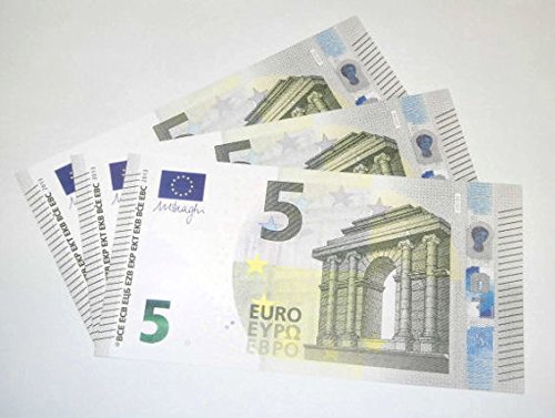Geschenkartikel ‚Euro-Ersatz-Schein‘ 125%, einseitig, Spielgeld - nach Wahl (25 Stück, 5 Euro) von Geschenkartikel
