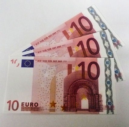 Geschenkartikel 1 Stück ‚Euro-Ersatz-Schein 10‘ 125%, einseitig, Spielgeld - ( 1x 10 Euro) von Geschenkartikel