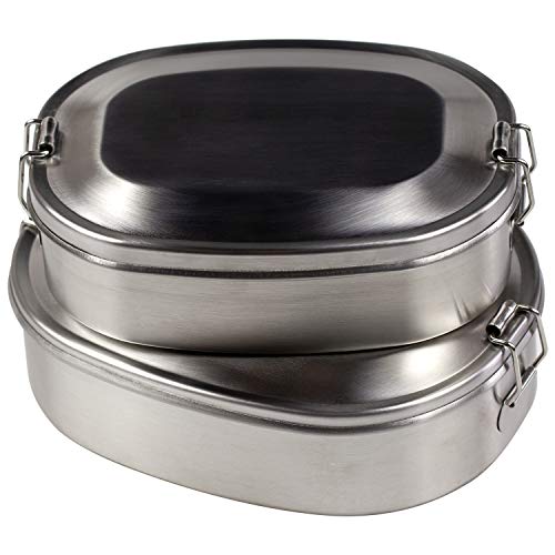 Geschenke 24 Brotdose Edelstahl 2er Geschenk Set - Zwei Mato Vesperdosen für Jungen und Mädchen, Frühstücksbox aus Metall, Aufbewahrungsbox mit Deckel Geschenke 24 Brotdose Edelstahl 2er Geschenk Set - Zwei Mato Vesperdosen für Jungen und Mädchen, Frühstücksbox aus Metall, Aufbewahrungsbox mit Deckel von Geschenke 24