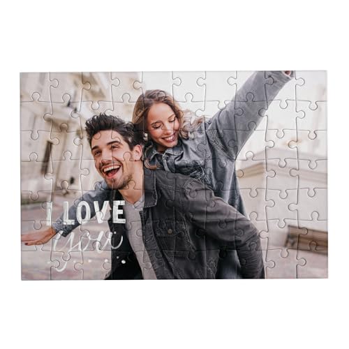 Geschenke 24 | Romantisches Foto-Puzzle personalisierbar (I Love You,70 Teile) | zum selbstgestalten | mit eigenem Bild | Geschenkidee zum Valentinstag | mit Wunschfoto Bedruckt von Geschenke 24
