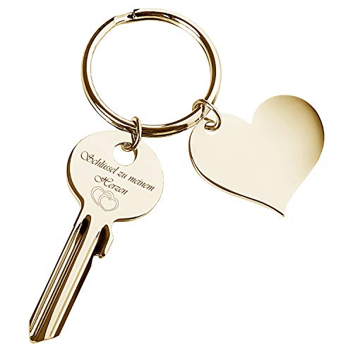 Geschenke 24 Schlüssel zu Meinem Herzen mit Herz-Anhänger in Gold l Geschenke zum Jahrestag Geschenke 24 Schlüssel zu Meinem Herzen mit Herz-Anhänger in Gold l Geschenke zum Jahrestag von Geschenke 24