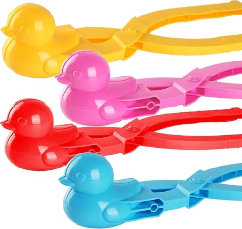 Geschenkehöhle Schneeballformer Ente – Robuste Schneeballzange für perfekte Entenformen | Winterspielzeug für Kinder & Erwachsene (Gelb) von Geschenkehöhle