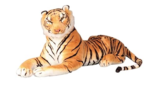 Geschenkestadl Brauner Tiger XXL Plüschtier 1,10 m Kuscheltier Softtier Stofftier von Geschenkestadl