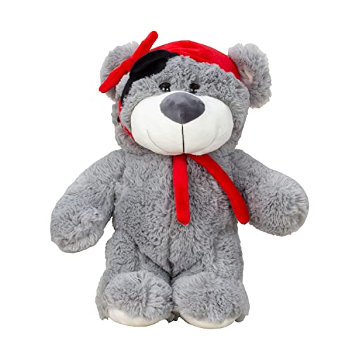 Geschenkestadl Piratenbär Plüschtier Teddybär Pirat 33 cm grau Kuschelbär Kuscheltier Bär Teddy von Geschenkestadl