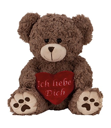 Geschenkestadl Plüschtier Bär Braun 25 cm mit rotem Herz Ich Liebe Dich Kuscheltier Stofftier Teddy von Geschenkestadl