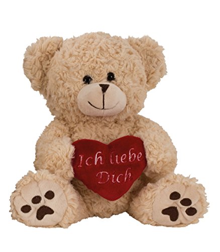 Geschenkestadl Plüschtier Bär in Creme Weiss ca. 25 cm mit rotem Herz Ich Liebe Dich Kuscheltier Stofftier Teddy von Geschenkestadl