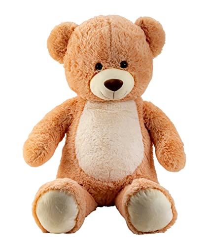 Geschenkestadl XXL Teddybär 1m Hellbraun Weißer Bauch Kuschelbär Kuscheltier Bär Teddy von Geschenkestadl