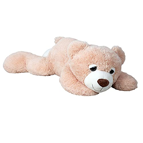 Geschenkestadl XXL Teddybär 1m liegend Hellbraun Kuschelbär Kuscheltier Bär Teddy Schlafbär von Geschenkestadl