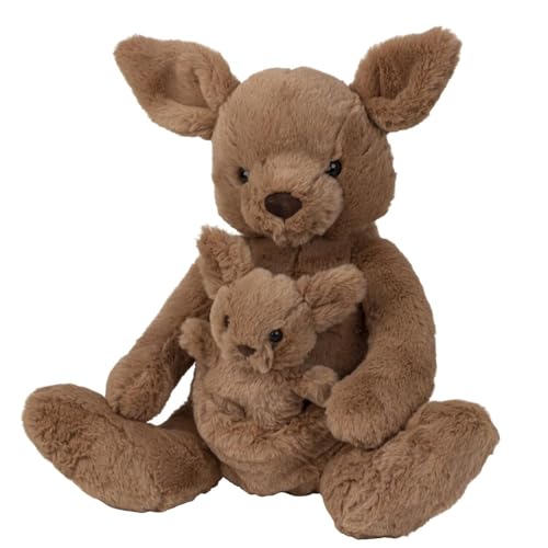 Känguru Mutter mit Baby Kuscheltier 38 cm Plüschtier Plüschkänguru Babykänguru von Geschenkestadl