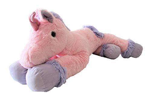 XXL Einhorn Kuscheltier ca. 110 cm Rosa mit Lila Schweif Plüschtier von Geschenkestadl