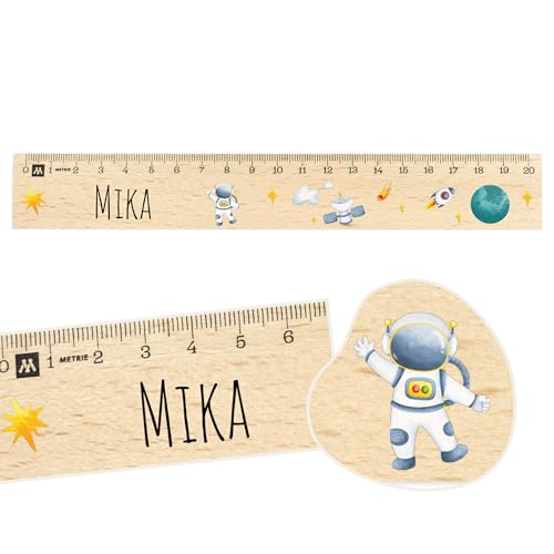 Geschenkfreude personalisiertes Lineal Kinder Grundschule mit Namen - einzigartige Geschenke für die Einschulung - Lineal 20 cm aus Holz - tolle Geschenke zur Einschulung - Schulanfänger Geschenk von Geschenkfreude