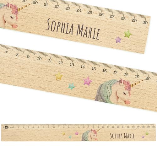 Lineal personalisiert für Kinder 30cm aus Holz - UV-Druck- Lineal mit Namen - Geschenkideen Schultüte - Geschenke für die Einschulung und Schulstart - Schulanfang - Schulbedarf Mädchen - Einhorn Lineal personalisiert für Kinder 30cm aus Holz - UV-Druck- Lineal mit Namen - Geschenkideen Schultüte - Geschenke für die Einschulung und Schulstart - Schulanfang - Schulbedarf Mädchen - Einhorn von Geschenkfreude