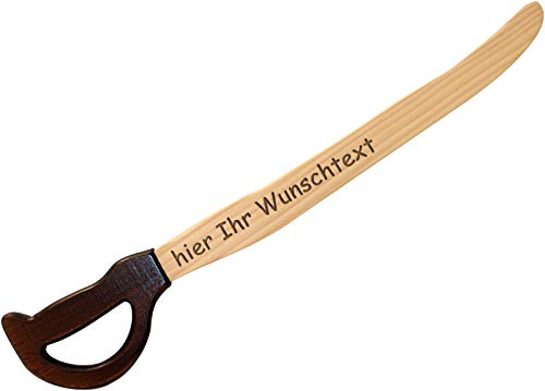 Geschenkissimo Piratenschwert für Kinder mit Namen - Gravur INKLUSIVE - hochwertiger Piratensäbel runde Kanten, Keine Splitter! Holz Säbel Kinder für Piraten, Fasching, Karneval, Spielzeug Geschenkissimo Piratenschwert für Kinder mit Namen - Gravur INKLUSIVE - hochwertiger Piratensäbel runde Kanten, Keine Splitter! Holz Säbel Kinder für Piraten, Fasching, Karneval, Spielzeug von Geschenkissimo