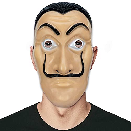 Gesichtsmaske Salvador Dali Maske Kostüm Party Verkleidung Halloween Karneval (Salvador Dali), Einheitsgröße von Gesichtsmaske