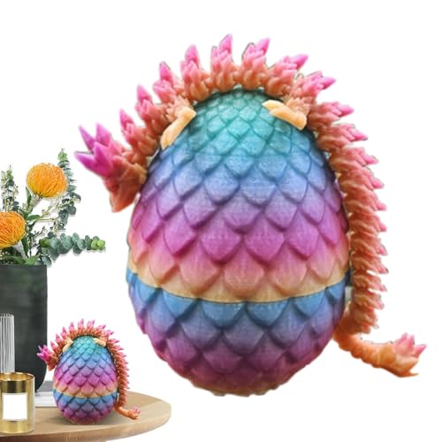 3D Gedruckter Drache Im Ei | Dragon Egg | Drache Spielzeug | Kristalldrache Mit Drachenei | Crystal Dragon Toys Leuchtendes 3D-gedrucktes Geschenkspielzeug von Geteawily