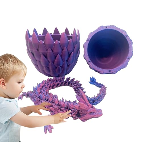 3D Gedrucktes Drachenei | Dragon Egg | Drache Spielzeug | Kristalldrache Mit Drachenei | 3D Gedruckter Beweglicher Drache | Drachenornament Mit Beweglichen Gelenken Für Kinder von Geteawily