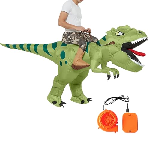 Geteawily Aufblasbares Dinosaurier Kostüm Erwachsene,Dinosaurier Anzug Für Halloween - Lustiges Verkleidung Zum Daraufsitzen Für Geburtstag Cosplay Veranstaltungstheater von Geteawily