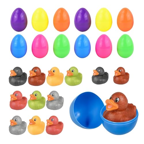 Geteawily Mit verschiedenen Enten vorgefüllte Eier | -Enten-Spielzeug - Wiederverwendbare eier, vorgefüllt mit Enten zum Füllen von Geschenktüten, Karneval von Geteawily