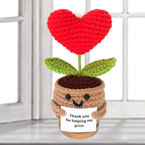 Geteawily Positive Häkelblume - Positive Topfpflanzen,Motivationspuppen Mit Karte Für Autoenthusiasten Frauen Arbeitsplatz Zuhause Schüler Lehrer Geteawily Positive Häkelblume - Positive Topfpflanzen,Motivationspuppen Mit Karte Für Autoenthusiasten Frauen Arbeitsplatz Zuhause Schüler Lehrer von Geteawily