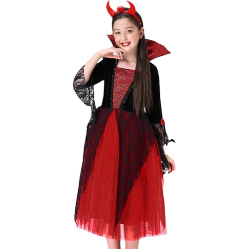 Vampir Kostüm für und Mädchen - Vampir-Kostüm Halloween | Gothic Anzug Für Maskerade Feste Feiern Familienfeiern Cosplay Vampir Kostüm für und Mädchen - Vampir-Kostüm Halloween | Gothic Anzug Für Maskerade Feste Feiern Familienfeiern Cosplay von Geteawily