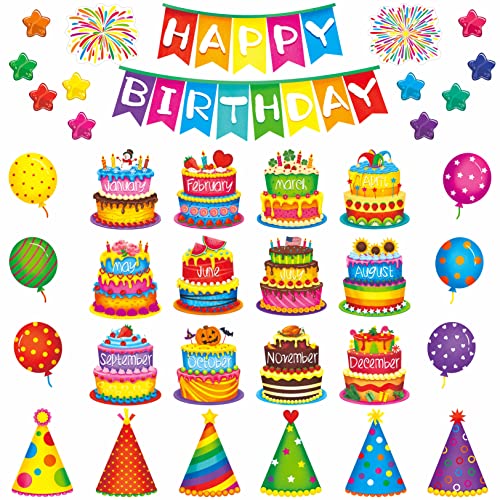 39-teiliges Happy Birthday Pinnwand-Set, bunte Geburtstagsdekoration, Kuchen, Sterne, Feuerwerk, Luftballons, Partyhüte, Ausschnitte, Klassenzimmerdekoration, Geburtstagsparty- für Kinder, Schüler 39-teiliges Happy Birthday Pinnwand-Set, bunte Geburtstagsdekoration, Kuchen, Sterne, Feuerwerk, Luftballons, Partyhüte, Ausschnitte, Klassenzimmerdekoration, Geburtstagsparty- für Kinder, Schüler von Gethelud
