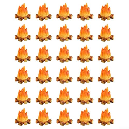 20 Stück Mini-Lagerfeuer-Dekorationen aus Harz, für einen Hauch von Laune in Puppenhäusern und Displays (30 Stück) von Gettimore